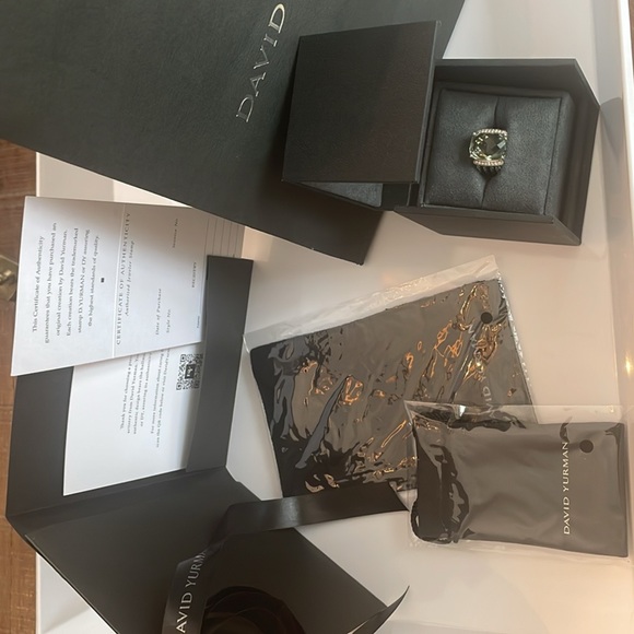 NEW IN BOX - David Yurman Wheaton Ring with Prasiolite and Diamonds - Picture 6 of 8